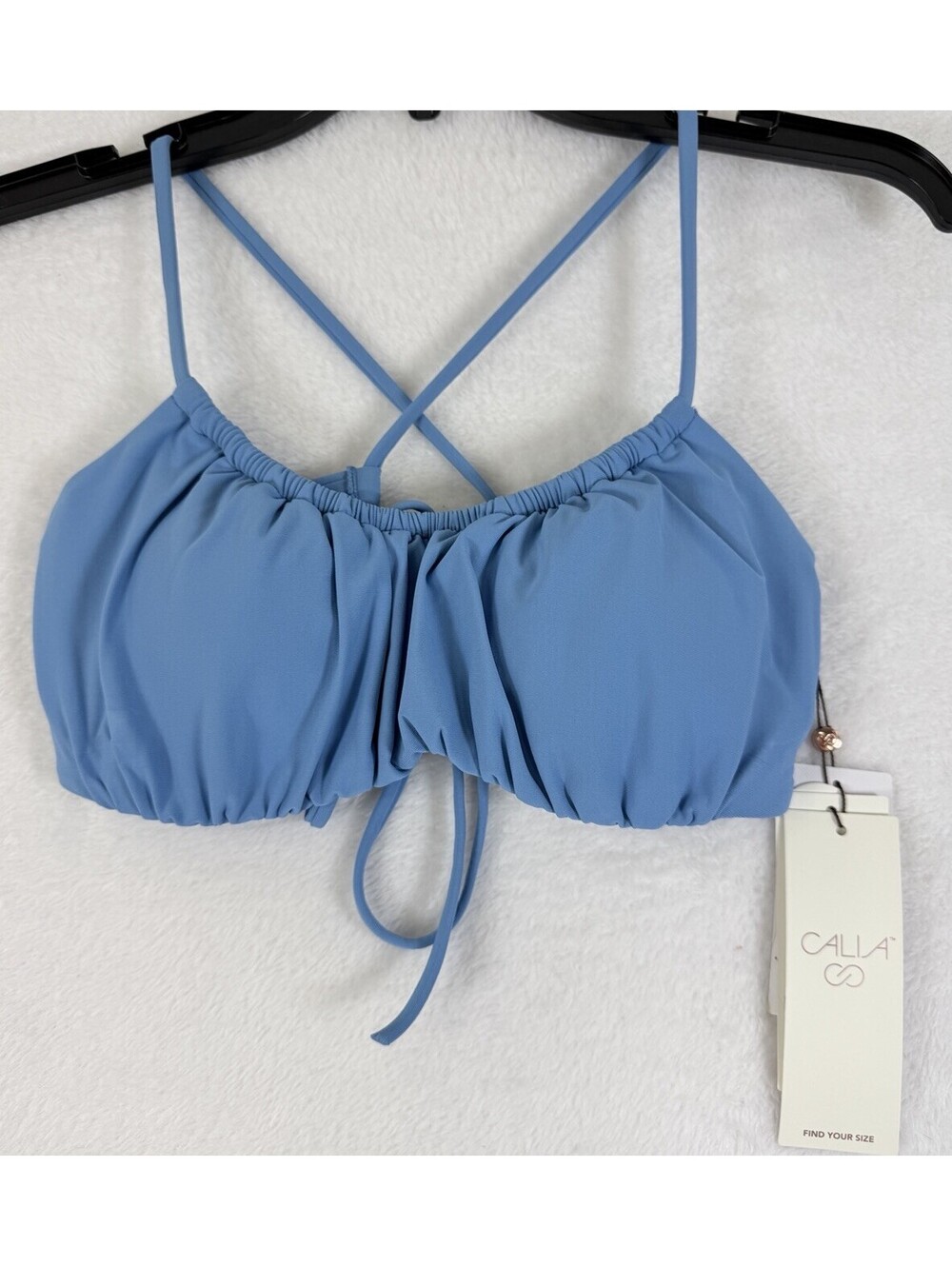 Calia Swim Top Small Bikini Tranquil Blue Tie Back Womens Swimwear New NWT